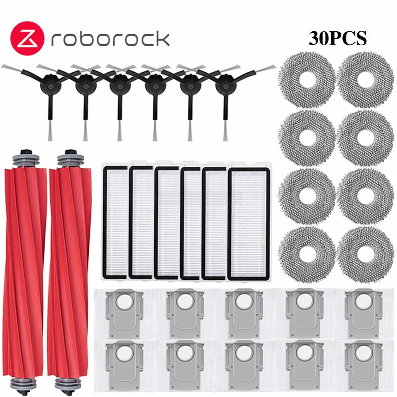 Accessoireset voor Roborock Q Revo Master/Q Revo Slim, reserveonderdelenset voor Roborock Q Revo Master, 1 paar hoofdborstels, 4 filters, 4 stofzakken, 4 doeken, 6 zijborstels, 1 kleine borstel Accessoireset voor Roborock Q Revo Master/Q Revo Slim, reserveonderdelenset voor Roborock Q Revo Master, 1 paar hoofdborstels, 4 filters, 4 stofzakken, 4 doeken, 6 zijborstels, 1 kleine borstel
